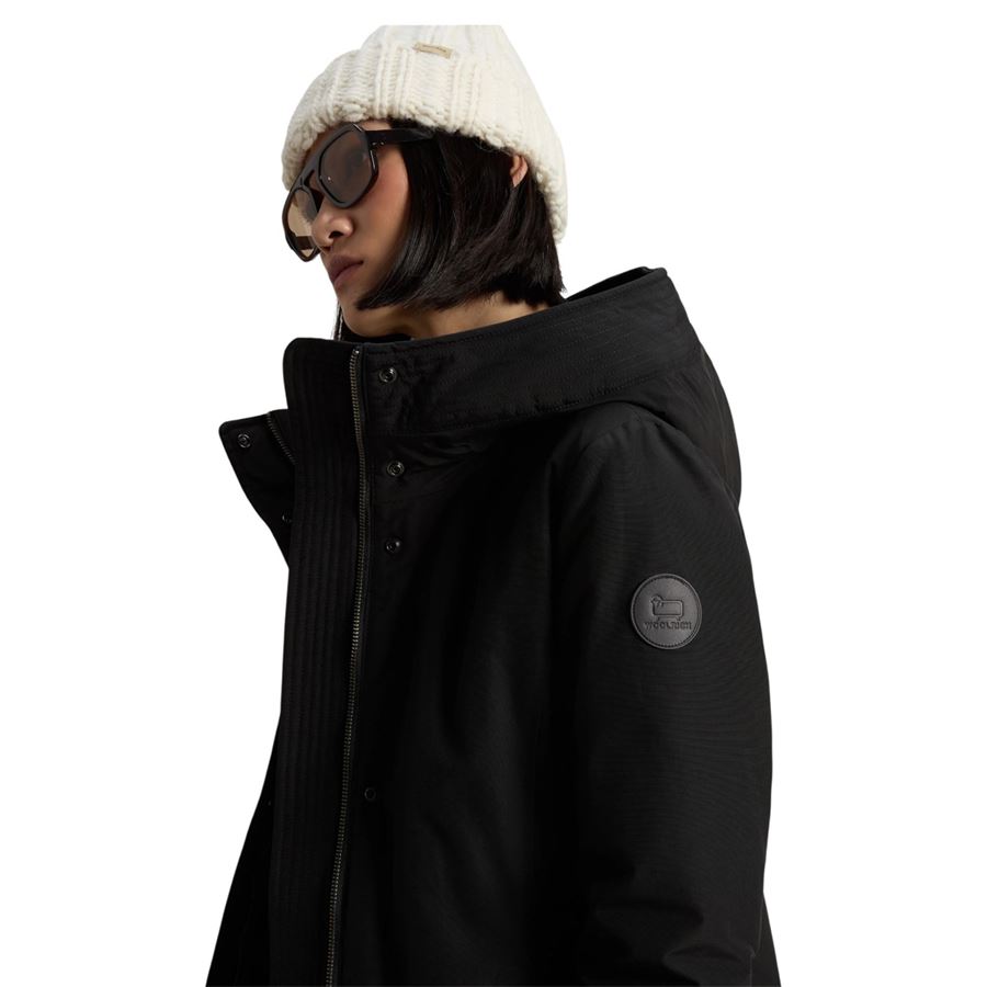 Boulder Parka giubbetto da donna  in Ramar Cloth con cappuccio e collo removibile in pelliccia sintetica Woolrich | CFWWOU0724BLK